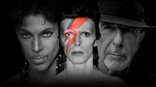 prince, david bowie, leonard cohen, george michael, 2016 